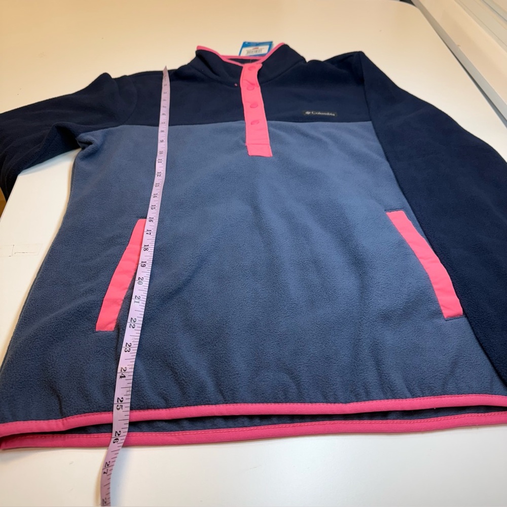 Columbia Ladies' Snap Fleece Pullover Nocturnal Dark/Camellia Rose Medium NWT - Picture 12 of 14